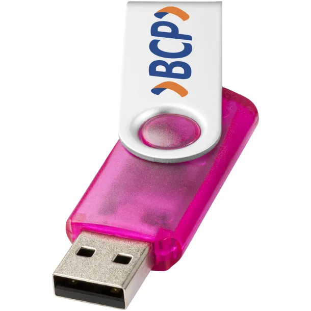 Rotate-translucent 4GB USB flash drive Magenta