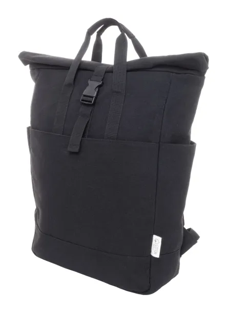 Rebyss Roll ruksak od recikliranog pamuka, 15" Crna
