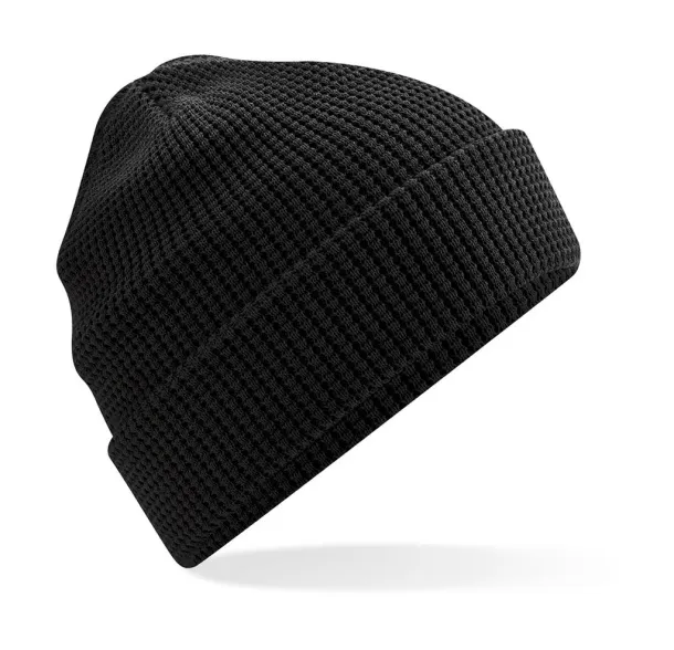  Organic Cotton Waffle Beanie - Beechfield Black