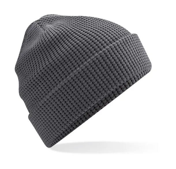  Organic Cotton Waffle Beanie - Beechfield Graphite Grey