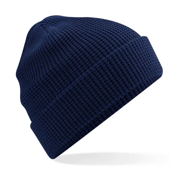  Organic Cotton Waffle Beanie - Beechfield Oxford Navy