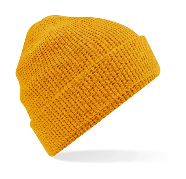  Organic Cotton Waffle Beanie - Beechfield Mustard