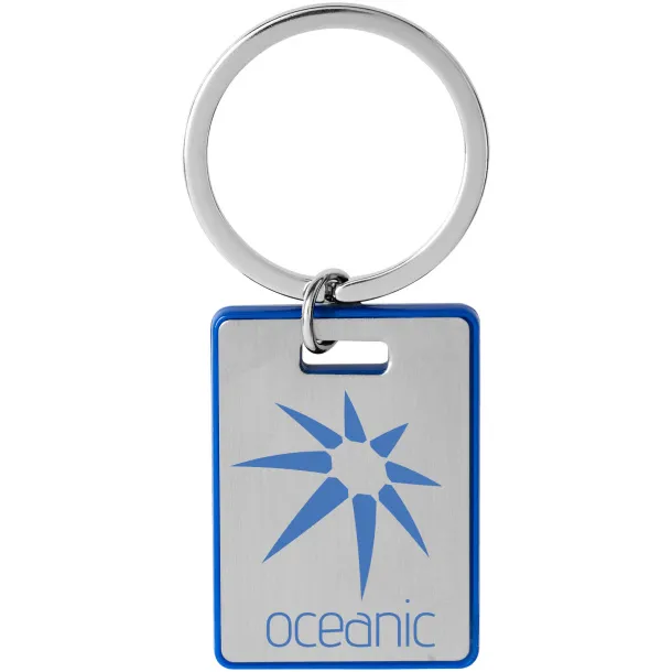 Donato rectangular keychain - Bullet Royal blue Silver