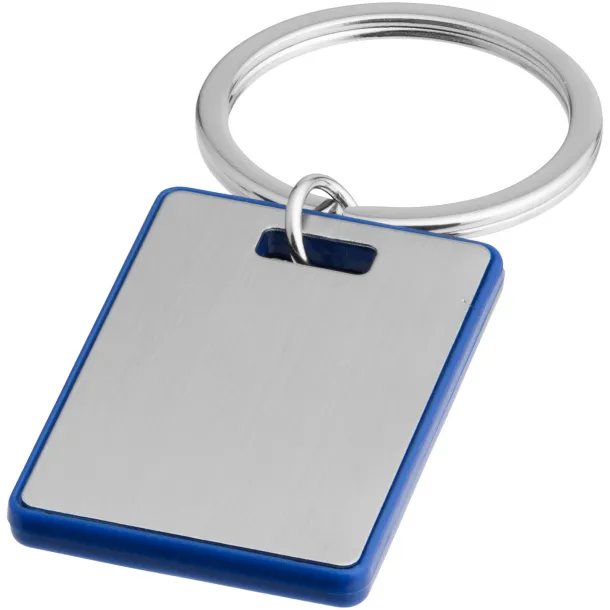 Donato rectangular keychain - Bullet Royal blue Silver