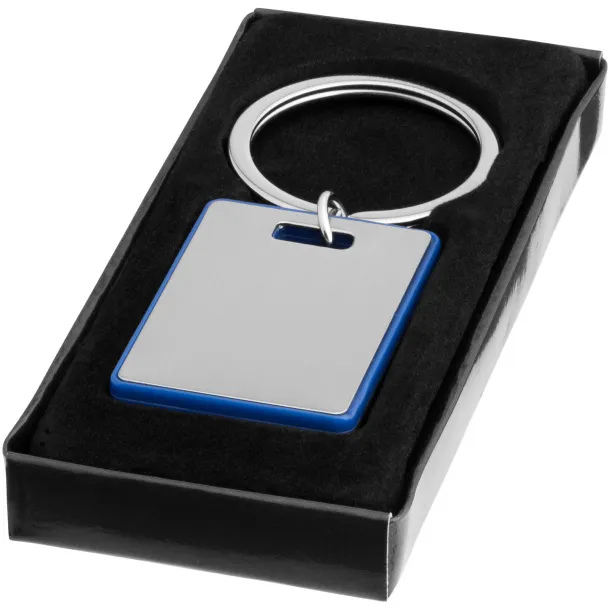 Donato rectangular keychain - Bullet Royal blue Silver