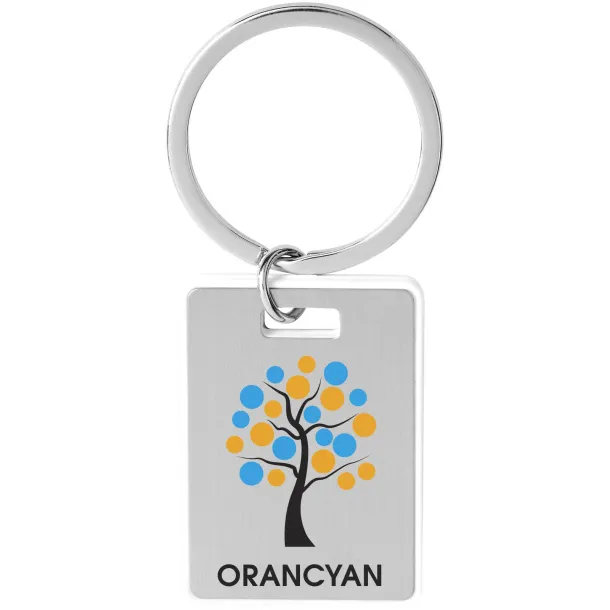 Donato rectangular keychain - Bullet White Silver