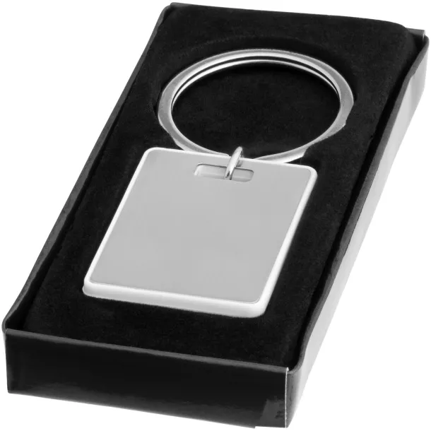 Donato rectangular keychain - Bullet White Silver