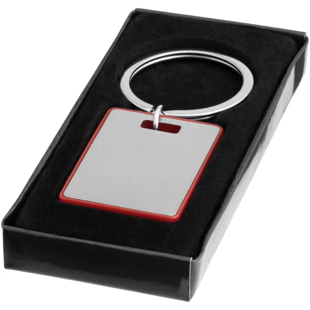Donato rectangular keychain - Bullet Red Silver