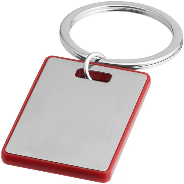 Donato rectangular keychain - Bullet Red Silver