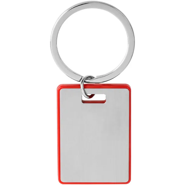 Donato rectangular keychain - Bullet Red Silver