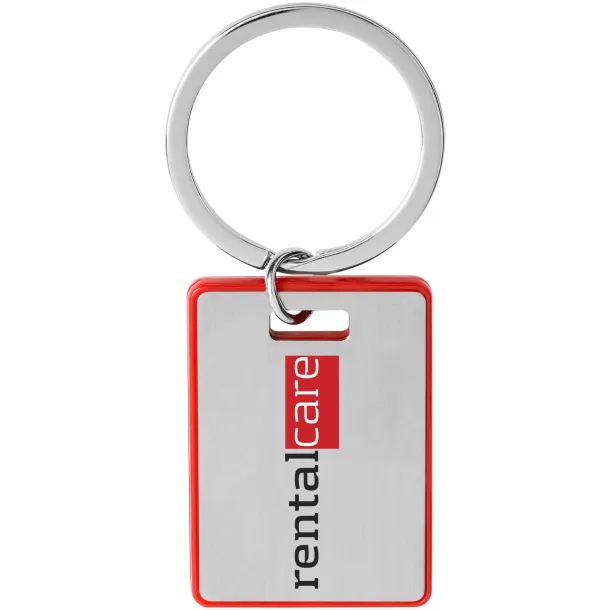 Donato rectangular keychain - Bullet Red Silver