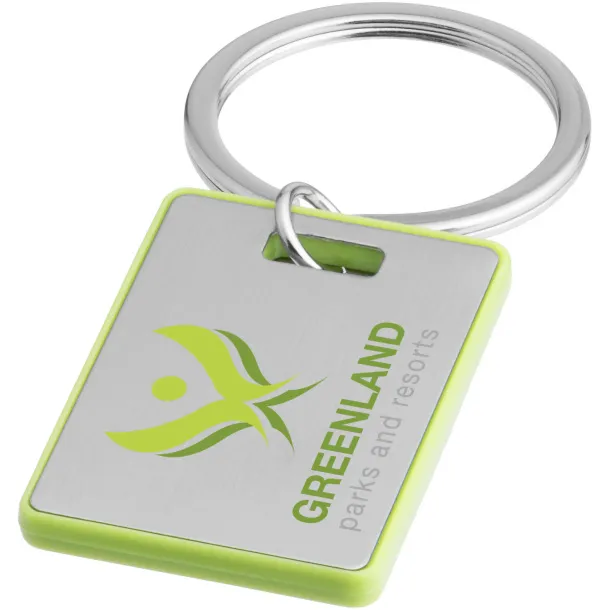 Donato rectangular keychain - Bullet Lime green Silver