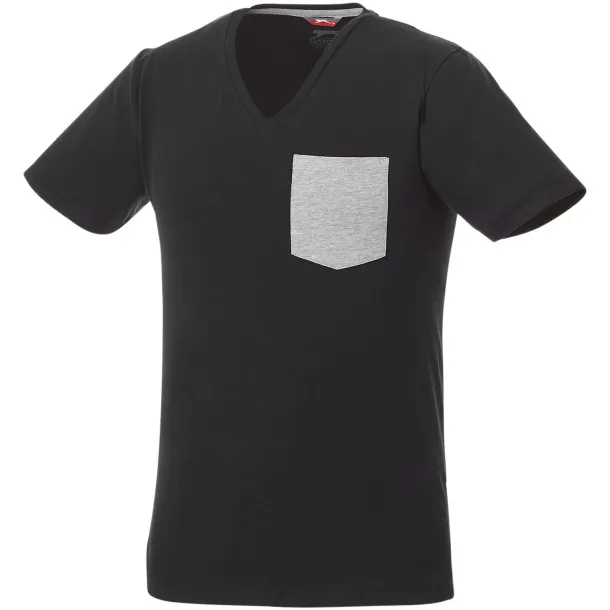 Gully short sleeve men's pocket t-shirt - Slazenger Solid black Sport grey