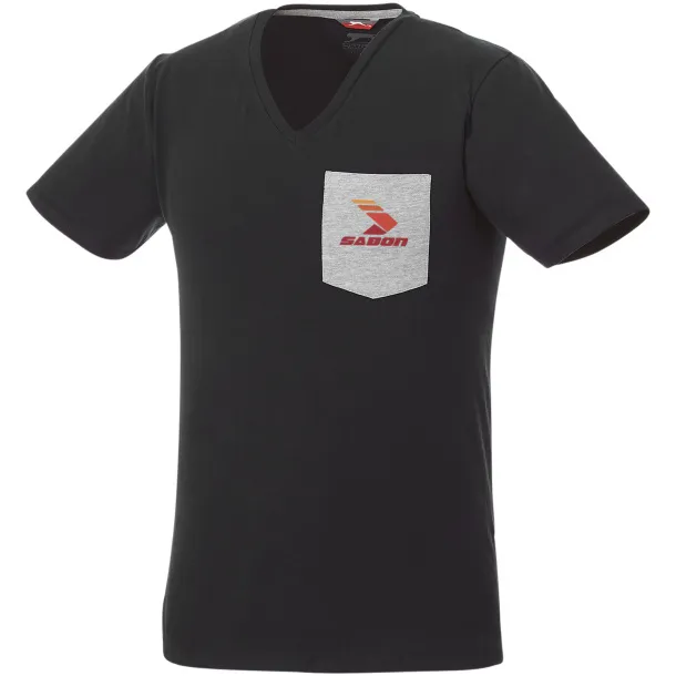 Gully short sleeve men's pocket t-shirt - Slazenger Solid black Sport grey