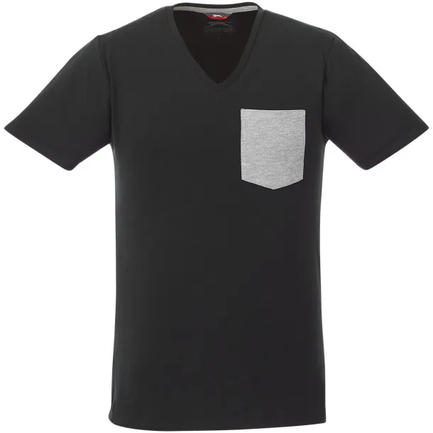 Gully short sleeve men's pocket t-shirt - Slazenger Solid black Sport grey