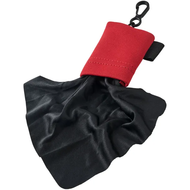 Clear microfiber cleaning cloth in pouch - Bullet Red