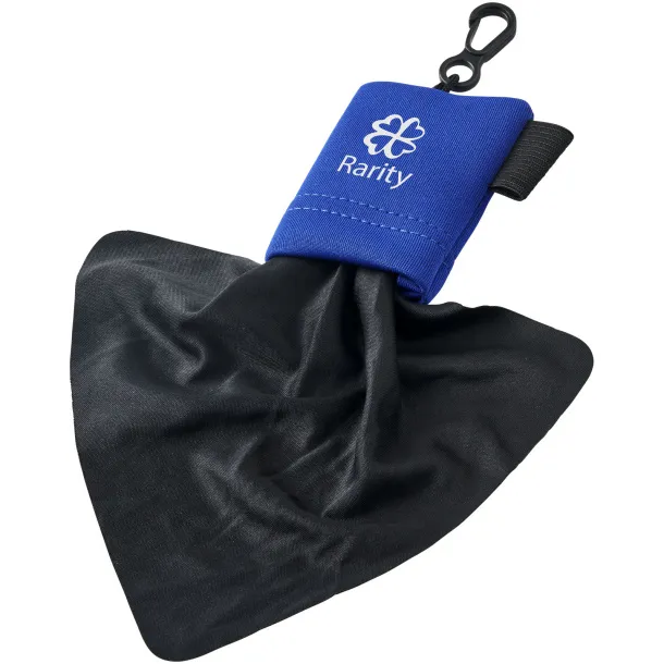 Clear microfiber cleaning cloth in pouch - Bullet Royal blue