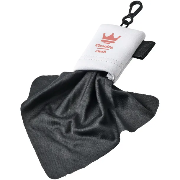 Clear microfiber cleaning cloth in pouch - Bullet White