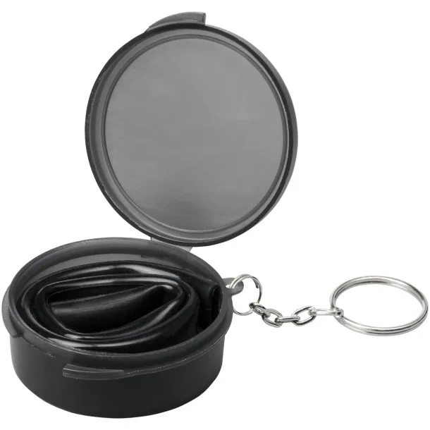 Rhine reusable silicone straw keychain - Bullet Solid black