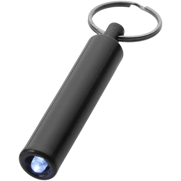 Retro LED keychain light - Bullet Solid black