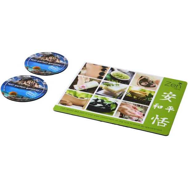 Q-Mat® mouse mat and coaster set combo 2 Solid black