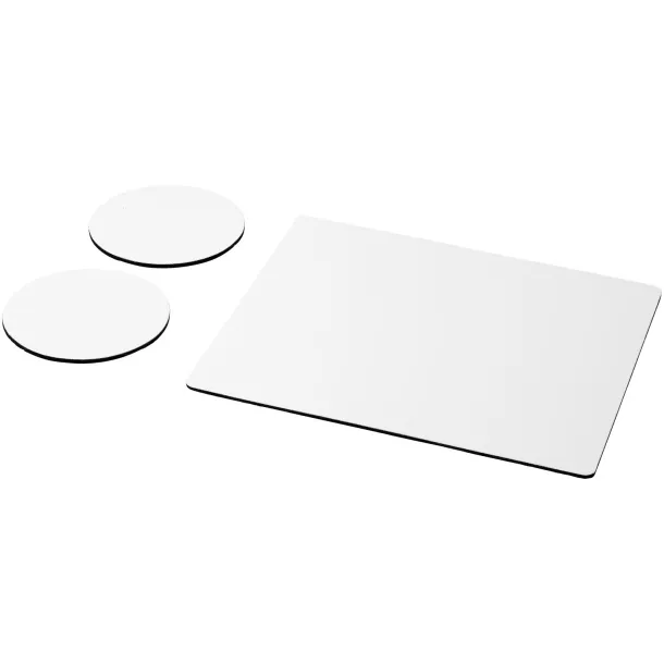 Q-Mat® mouse mat and coaster set combo 2 Solid black