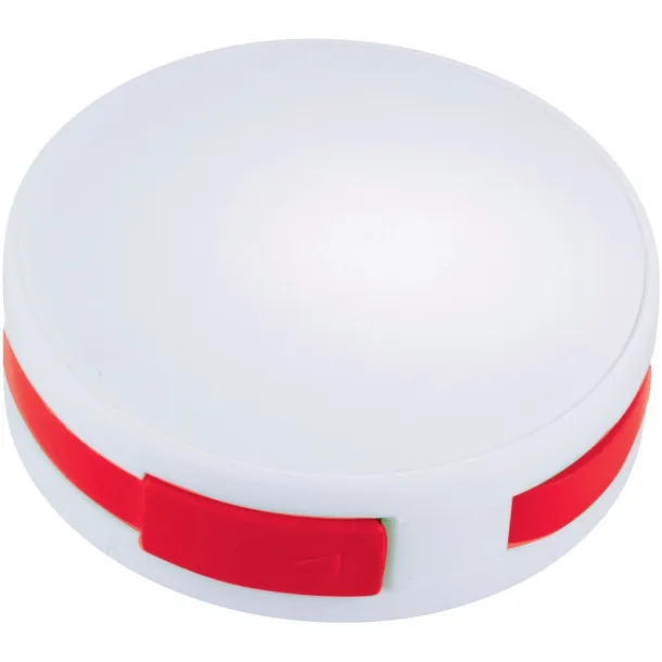 Round 4-port USB hub - Bullet White Red