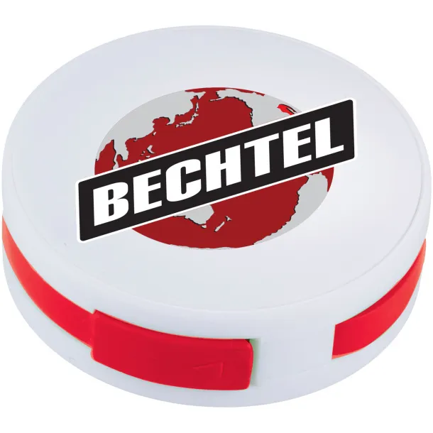 Round 4-port USB hub - Bullet White Red