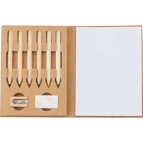  Colouring set, notebook, coloured pencils, eraser, pencil sharpener neutral