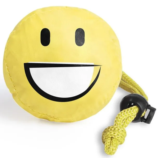 Foldable shopping bag "smiling face" yellow
