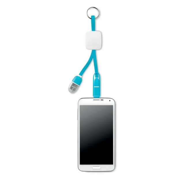 KEY RING C Keyring with USB type C plug Turquoise