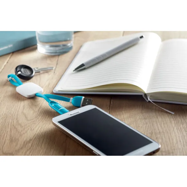 KEY RING C Keyring with USB type C plug Turquoise