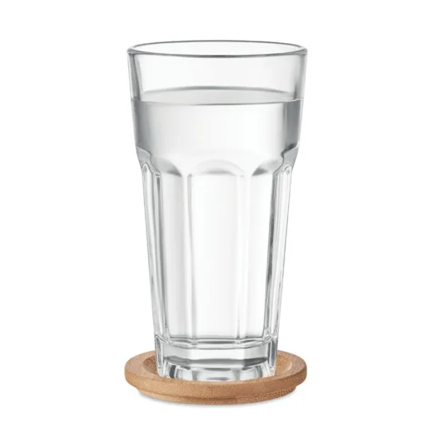 SEMPRE Čaša s poklopcem/podmetačem od bambusa Prozirno
