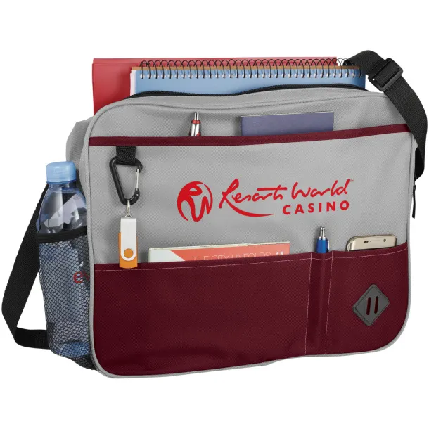 Hayden conference briefcase - Bullet Grey Red