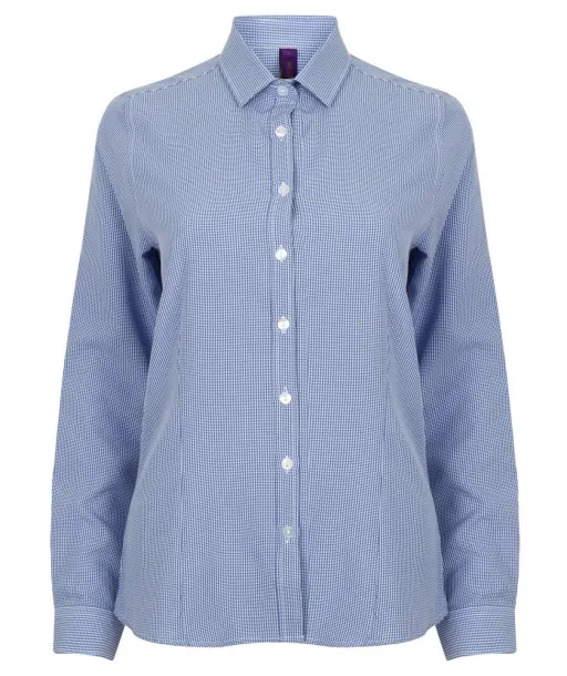  Ženska gingham košulja - 115 g/m² - Henbury Blue Gingham