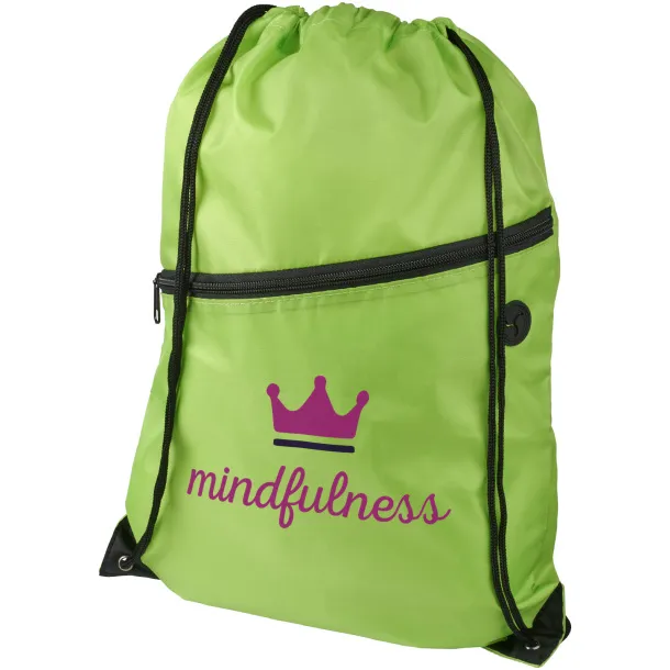 Oriole zippered drawstring backpack Lime