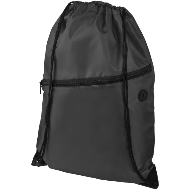 Oriole zippered drawstring backpack Crna