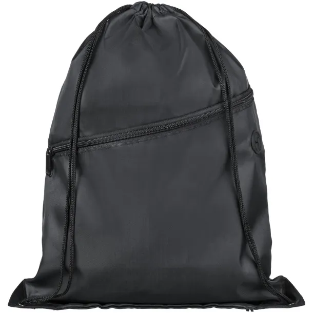 Oriole zippered drawstring backpack Crna