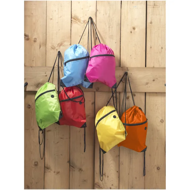 Oriole zippered drawstring backpack Crna
