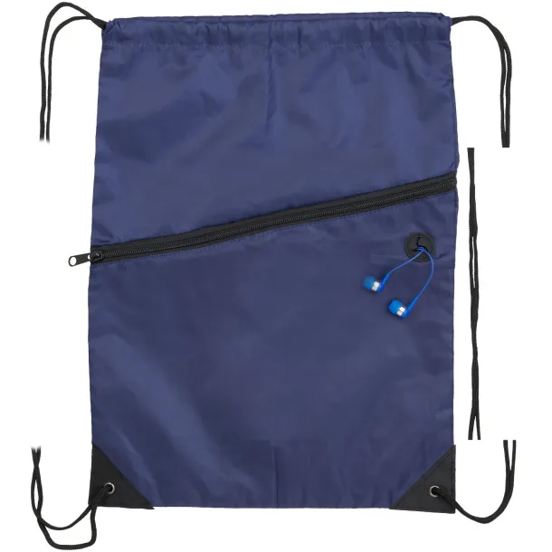 Oriole zippered drawstring backpack Navy