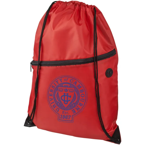 Oriole zippered drawstring backpack Red