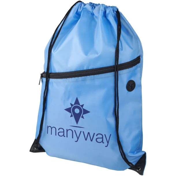Oriole zippered drawstring backpack Light blue