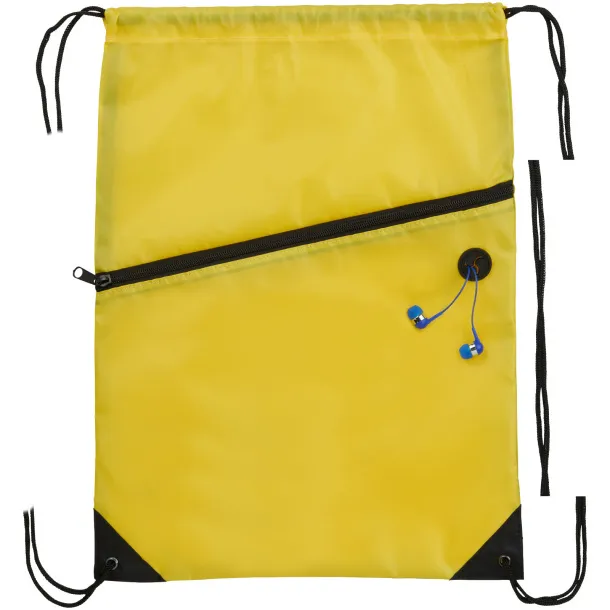 Oriole zippered drawstring backpack Yellow