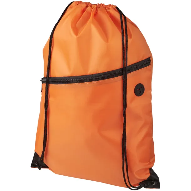 Oriole zippered drawstring backpack Orange
