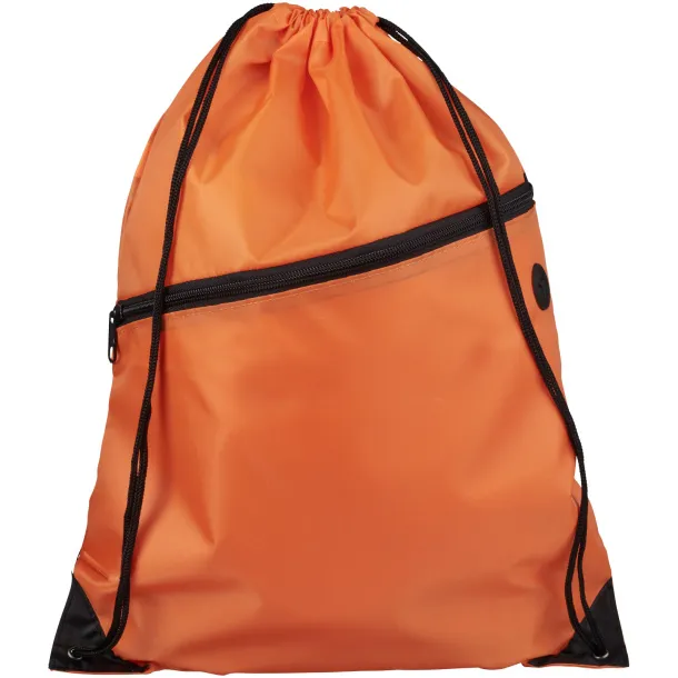Oriole zippered drawstring backpack Orange