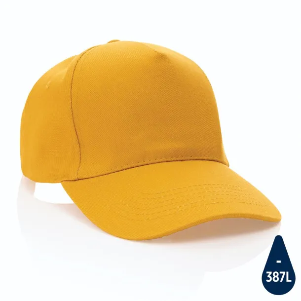 Impact 5panel 280gr Rcotton cap with AWARE™ tracer - XD Collection Yellow 