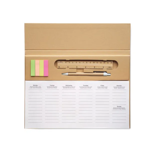 MEMWEEK Weekly desktop planner Beige