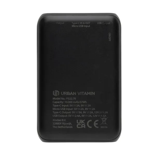  Urban Vitamin Alameda 10.000 mAh 18W PD powerbank - Urban Vitamin Black 