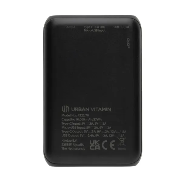  Urban Vitamin Alameda 10.000 mAh 18W PD powerbank - Urban Vitamin Black 