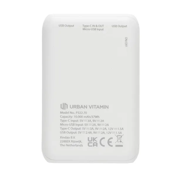  Urban Vitamin Alameda PD prijenosna baterija - 18 W, 10 000 mAh - Urban Vitamin Bijela